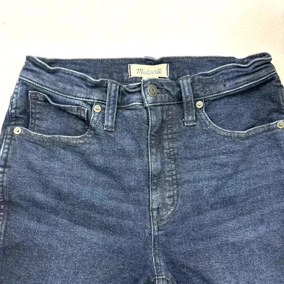 MADEWELL 10” Highrise Skinny Med Wash Faded Whisker Stretch Ankle Jean Size 27 - Picture 2 of 15